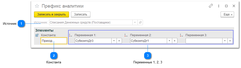 10.3.2. Справочник "Префиксы аналитики"